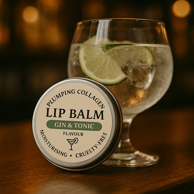 Plumping Collagen Gin & Tonic Lip Balm Moisturising for Dry/Cracked Lips 25ml