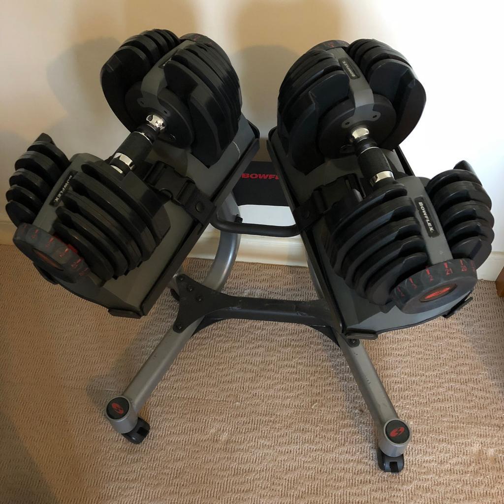 BOWFLEX Adjustable Dumbbell Weights Set with Stand! (2x 221kgs) in
