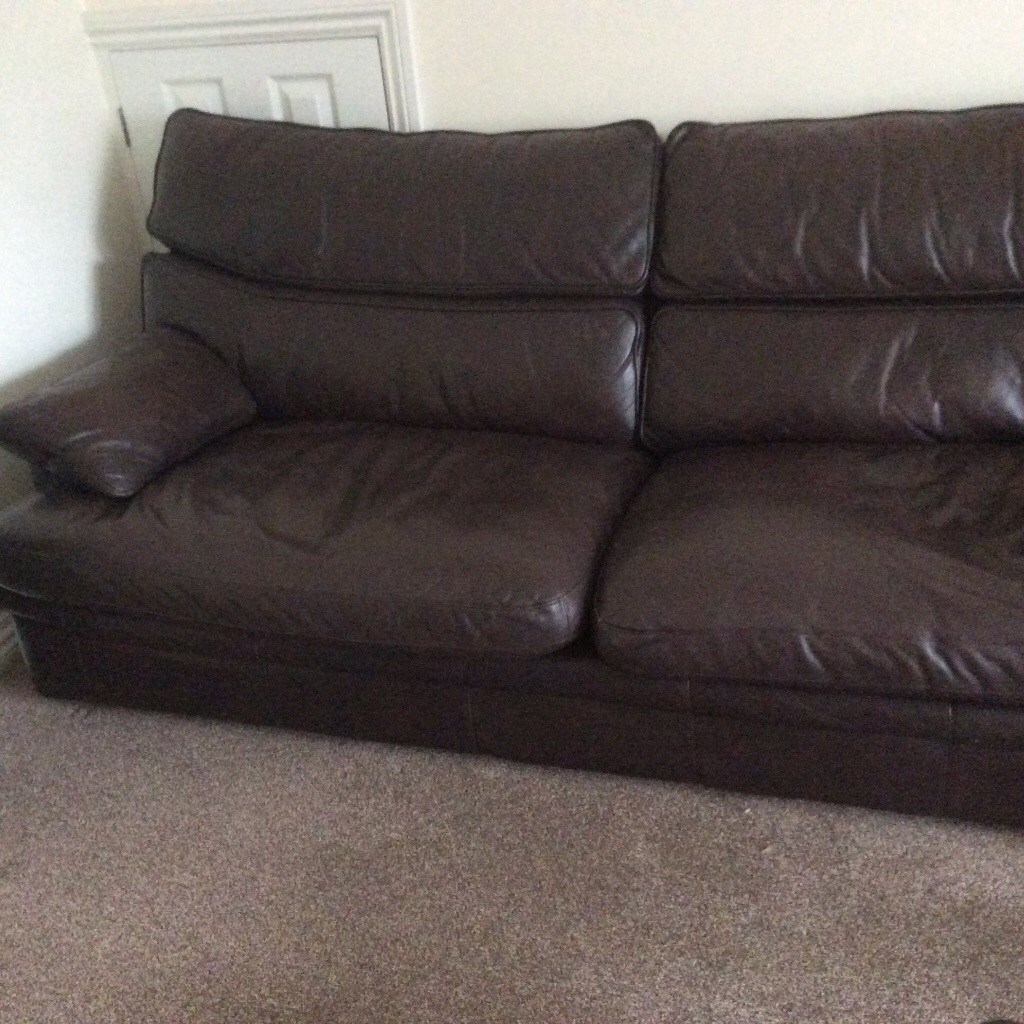 G Plan Brown Leather Settee. in Tilehurst, Berkshire Gumtree