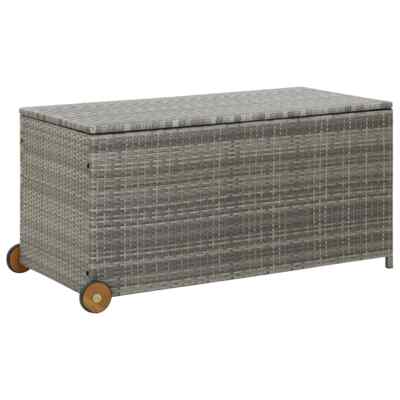 vidaXL Garden Storage Box Light Grey 120x65x115 cm Poly Rattan