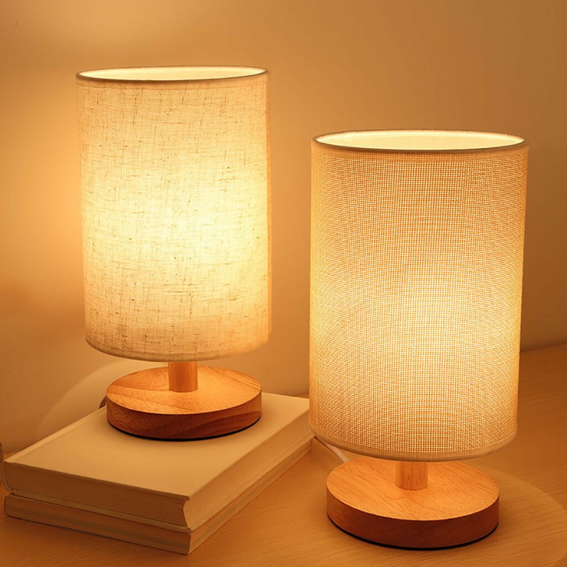 Details About Bedroom Led Bedside Lamp Warm White Night Light Bulb Dimmable Wood Table Lamp Uk