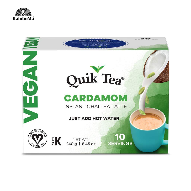 Vegan Cardamom Instant Chai Tea Latte - 10 Count Single Box 