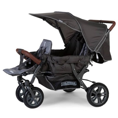 CHILDHOME Drielingbuggy Antraciet Buggy Kinderwagen Wandelwagen Drieling Wagen
