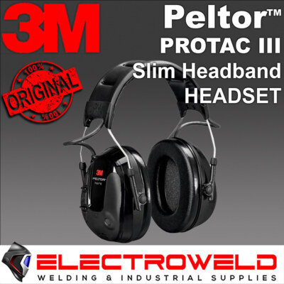 3M PELTOR ProTac III Slim Headset Headband Earmuffs Ear Muffs Listen, MT13H220A