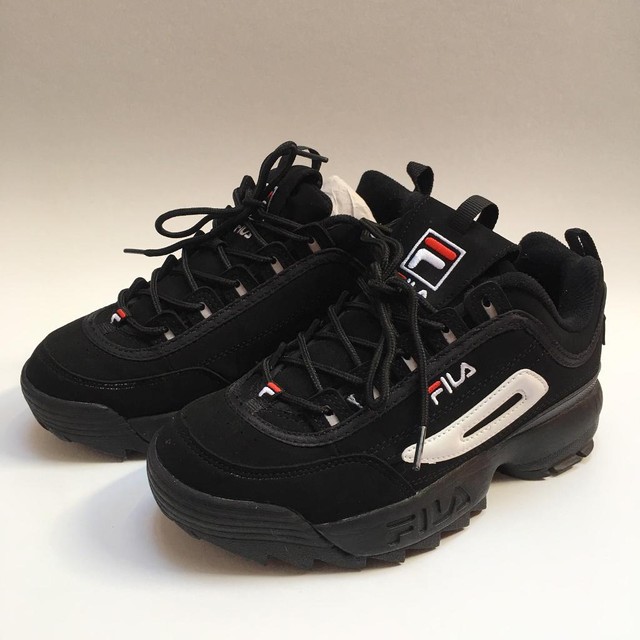 ladies black fila trainers