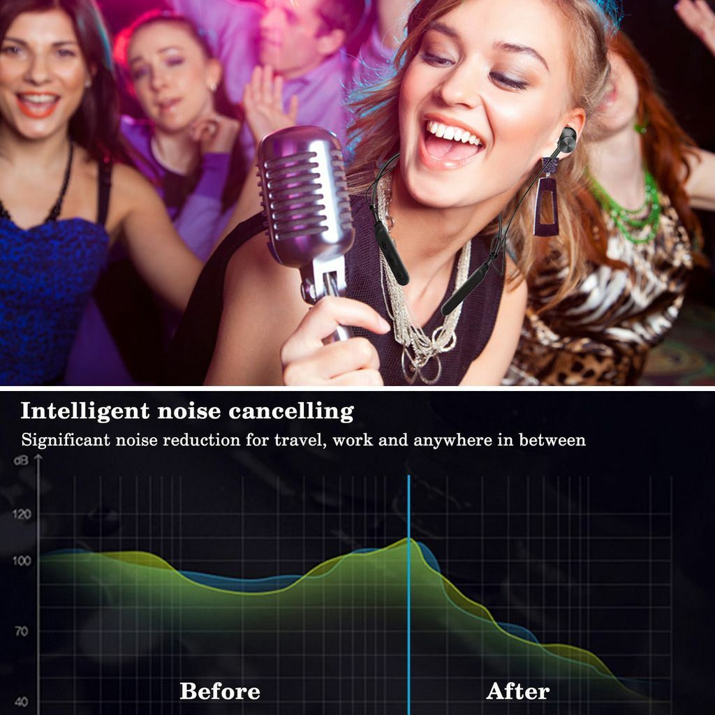 Écouteurs Bluetooth sport sans fil à tour de cou pour smartphones_voghion.com