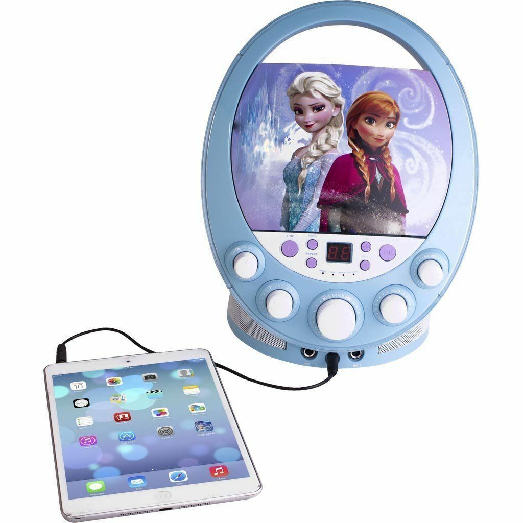 Disney FROZEN Elsa & Anna CD Player Karaoke Machine NIB B Day Easter Gift Global