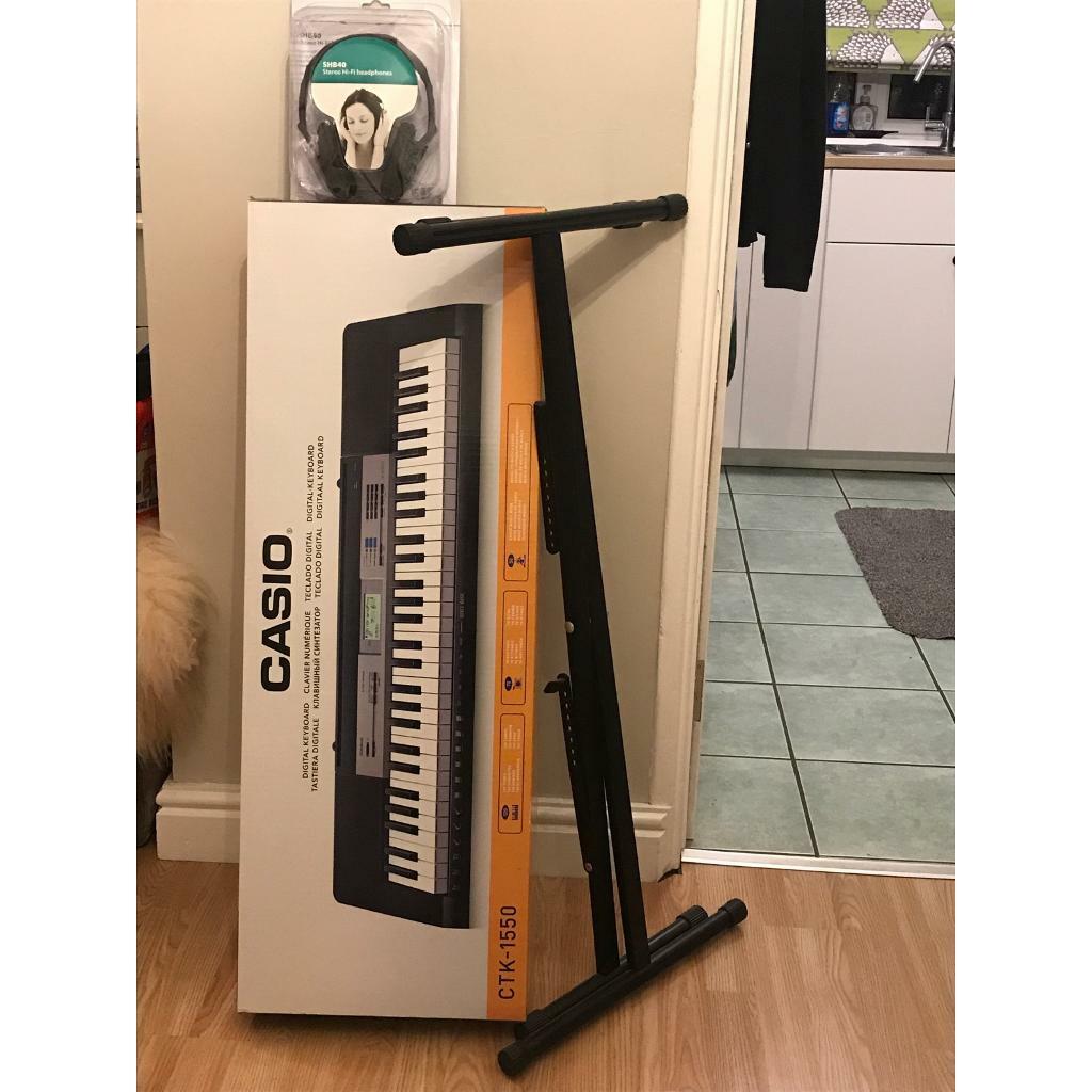 Casio ctk1550 music keyboard and stand in Tuffley, Gloucestershire