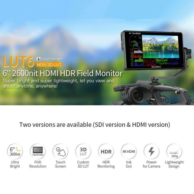 FEELWORLD LUT6 6 Inch DSLR Camera Field T-ouch Screen Monitor | Video  Camera Accessories | Gumtree Australia Joondalup Area - Padbury | 1277179890