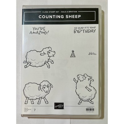 Stampin' Up! Counting Sheep Cling Stamp Set Birthday Celebration