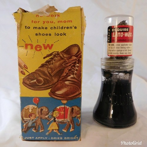 VINTAGE ESQUIRE SCUFF KOTE PATENT LEATHER SHOE POLISH REFINISH IN BOX - CHILDREN