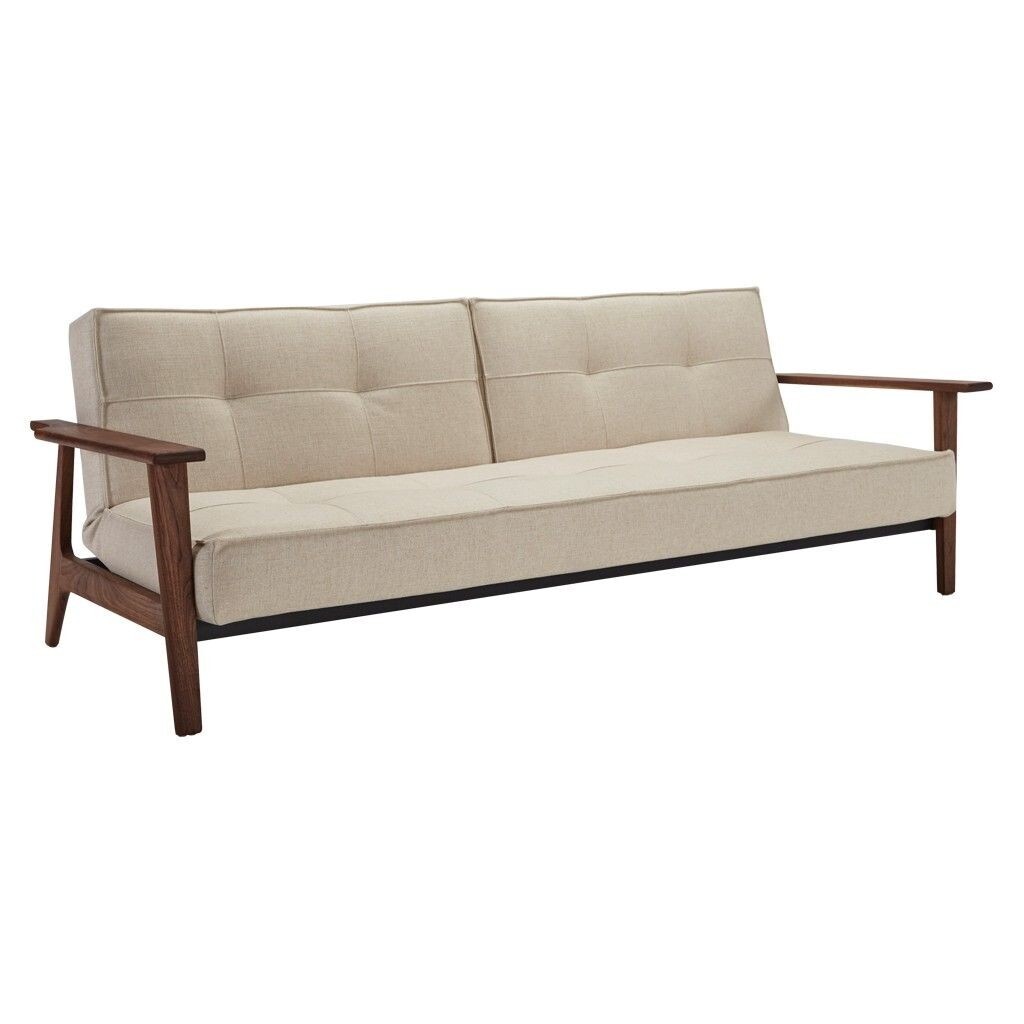Mid Century Modern Crawford Sofa Bed Walnut Small Double The