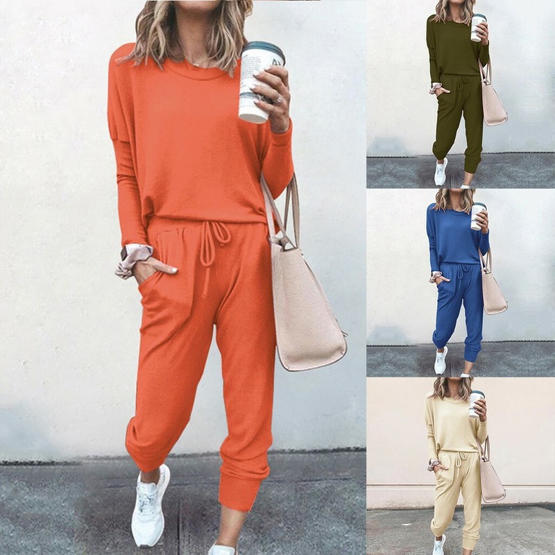 US Women 2pcs Tracksuit Hoodie Jogging Sweatshirt Pants Set Suit Sportswear