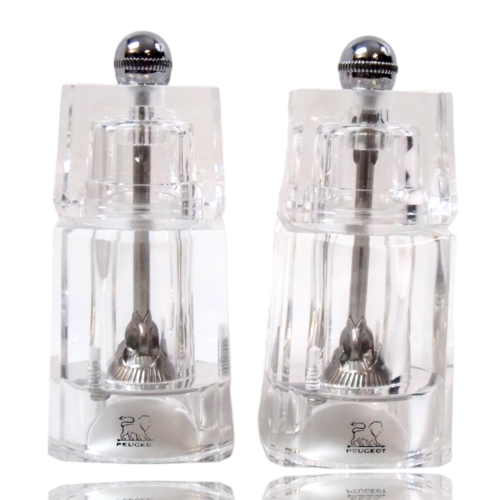 Set of 2, Peugeot Chaumont SALT Mills Grinder Set 4" Clear A
