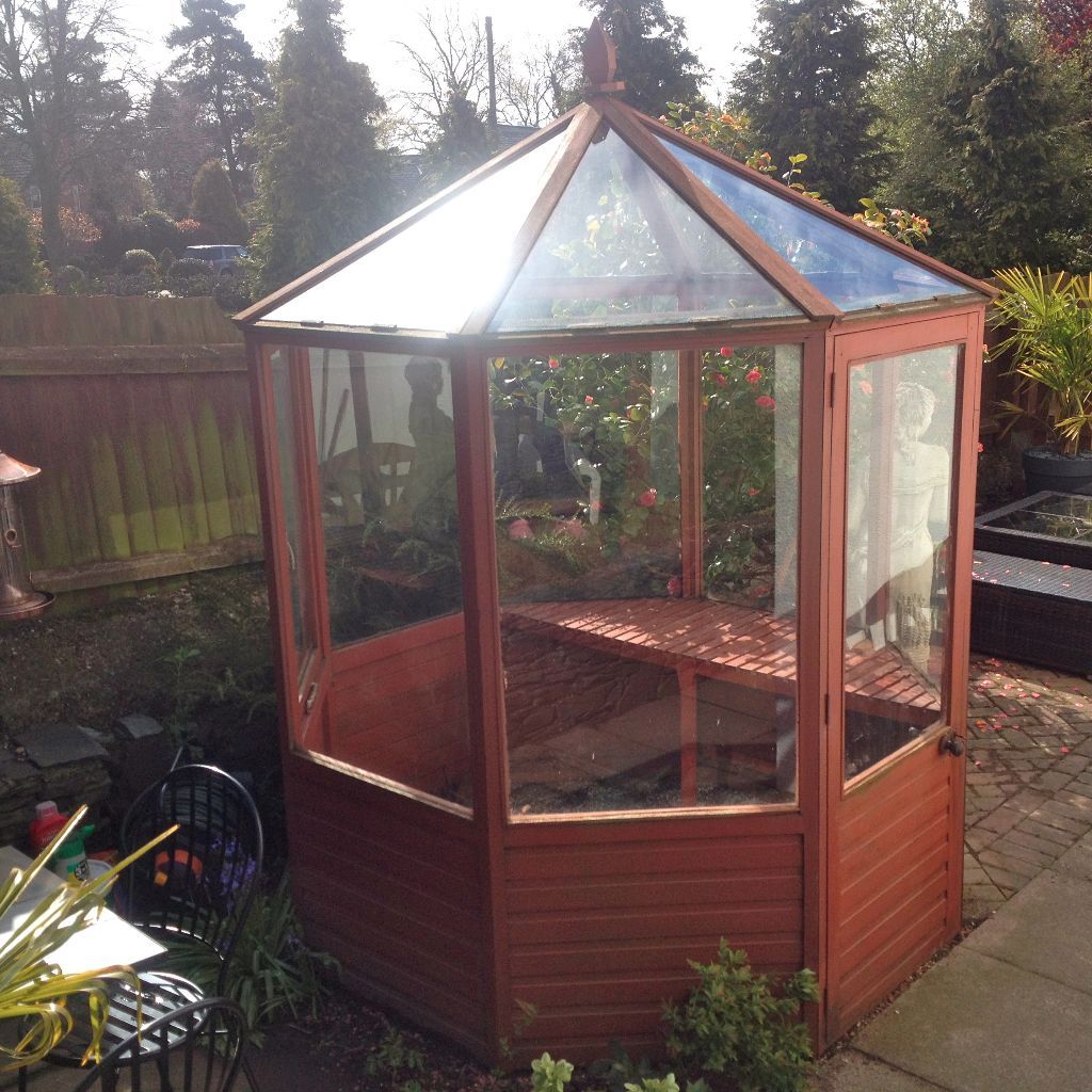 OCTAGONAL CEDAR WOOD GREENHOUSE WITH STAGING in Loughborough