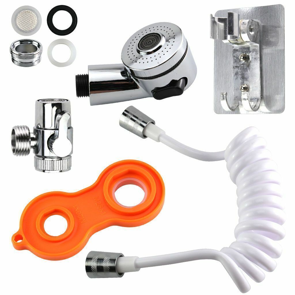 Punch-free Sink Faucet Sprayer Set External Faucet Shower Head Sprinkler Bath US