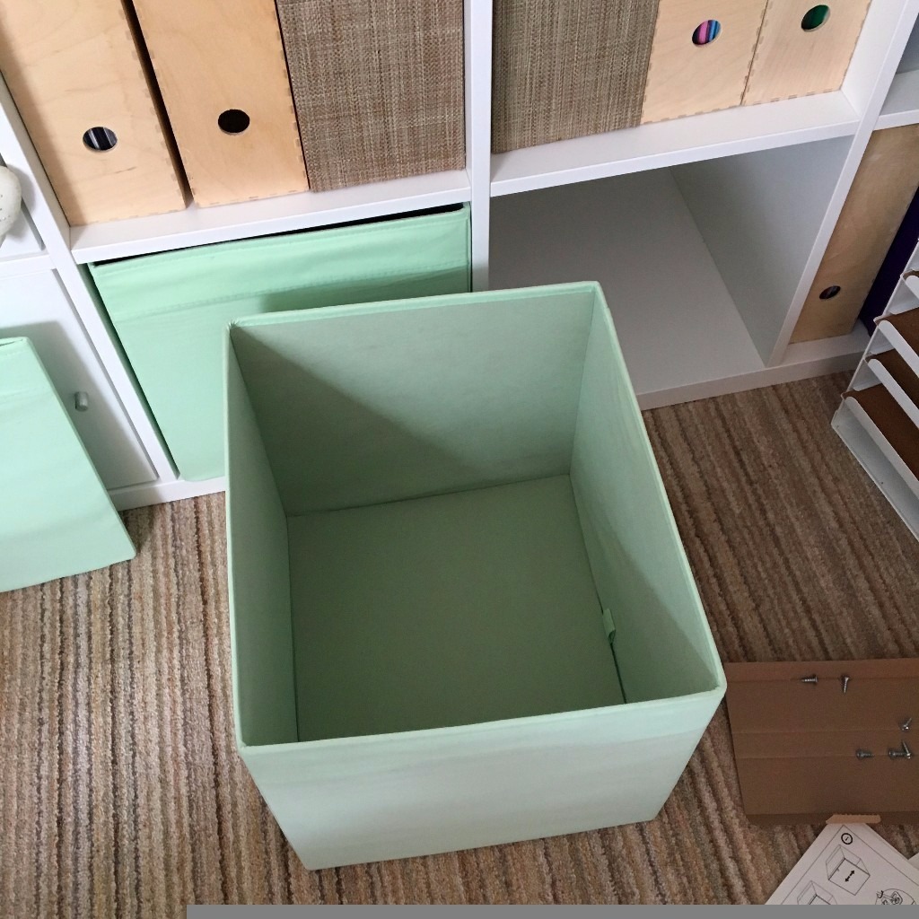 Ikea Drona Storage Box/Drawer fit Kallax shelves light green x6