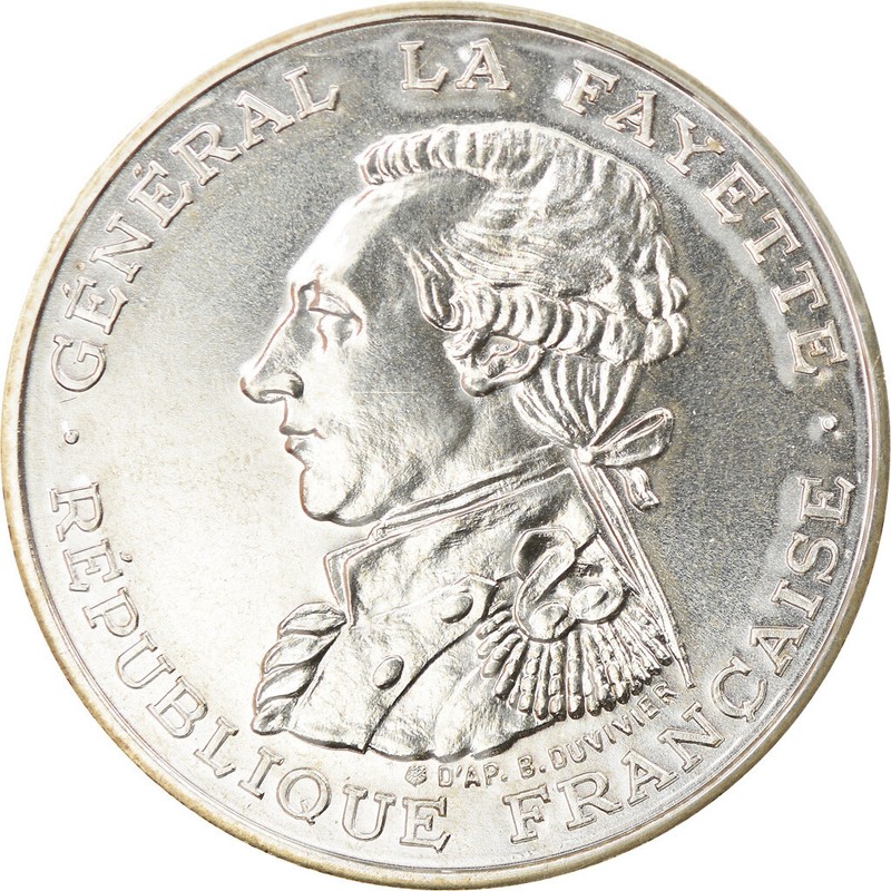 [#864718] Monnaie, France, Lafayette, 100 Francs, 1987, Fdc, Argent, Gadoury:902