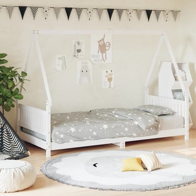 vidaXL Kids Bed Frame White 90x190 cm Solid Wood Pine