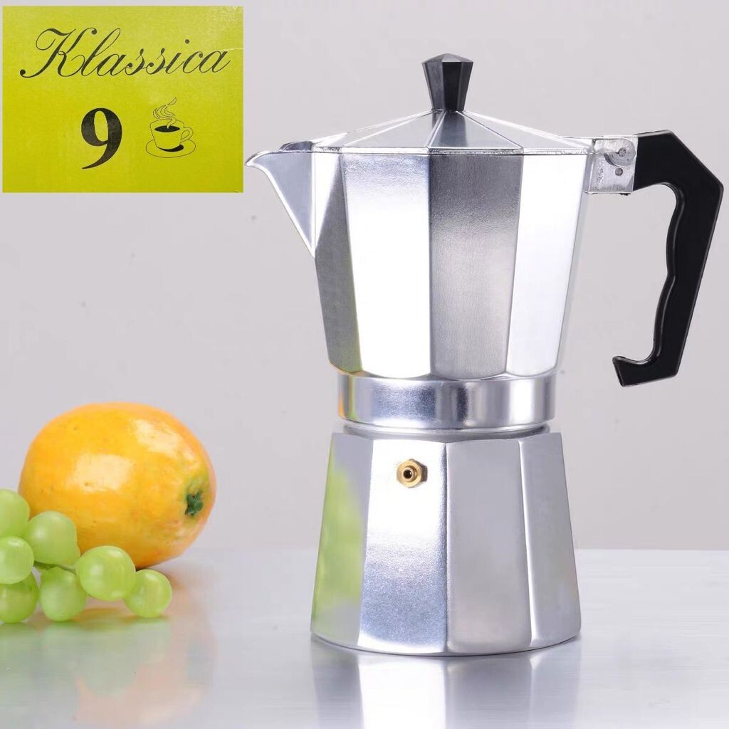 Caffettiera Moka Macchinetta Caffe' Espresso Classica Misura 9 Tazze reb