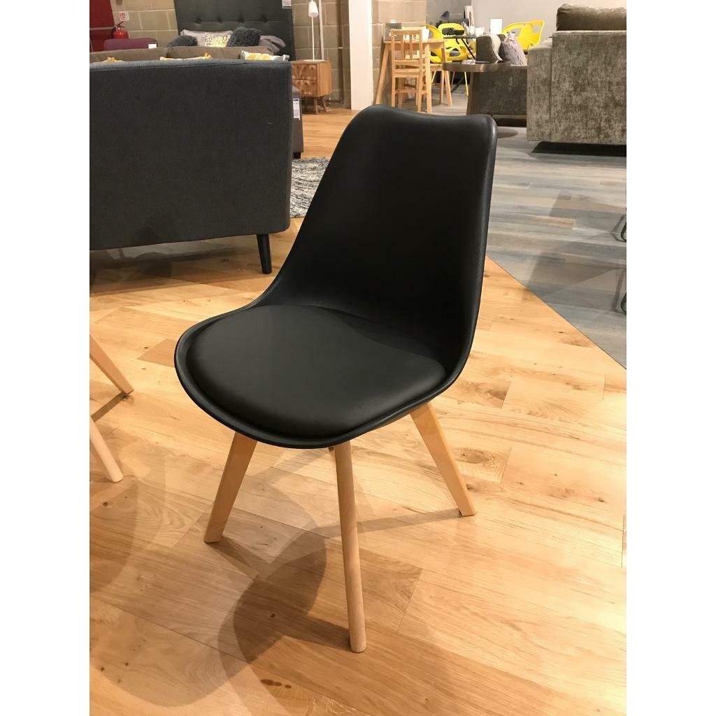 Black dining chair with wooden legs in Greenwich, London Gumtree