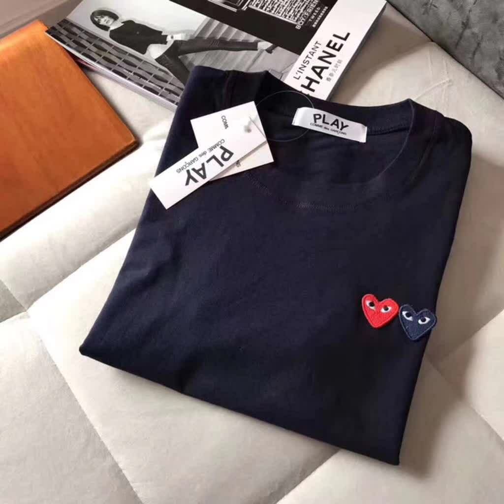 NEW Men women Garcons CDG Play double heart red heart Comme Des Short T-shirt