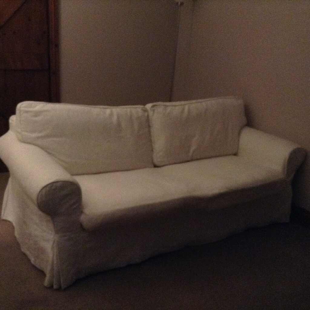 IKEA Ektorp Sofa Bed, 3seater, cream, washable covers.Also 2 matching