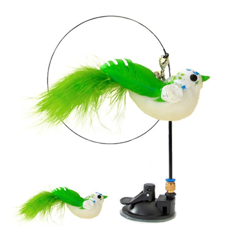 Interactive Cat Toy Funny Simulation Feather Bird with Bell Cat Stick Toys