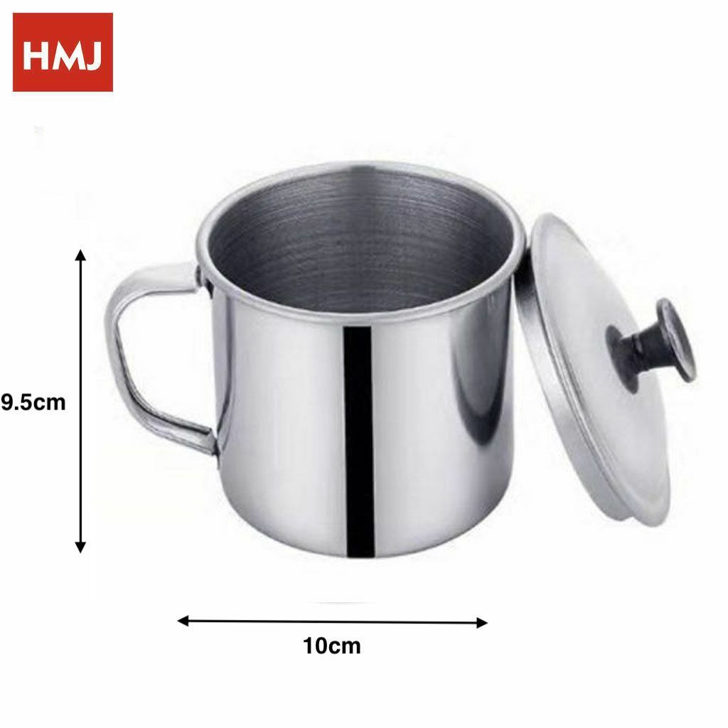 Pentolino Bollilatte Bicchiere Acciaio Lattiera Metallo Con Manico Coperchio hmj
