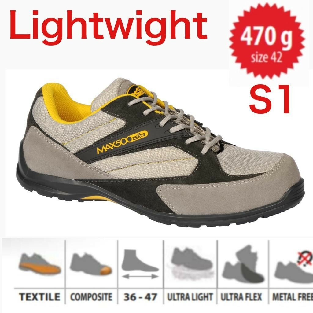Portwest FC52 Composite lite Reno Low Cut Safety Boots S1P Plastic Toe Cap Beige