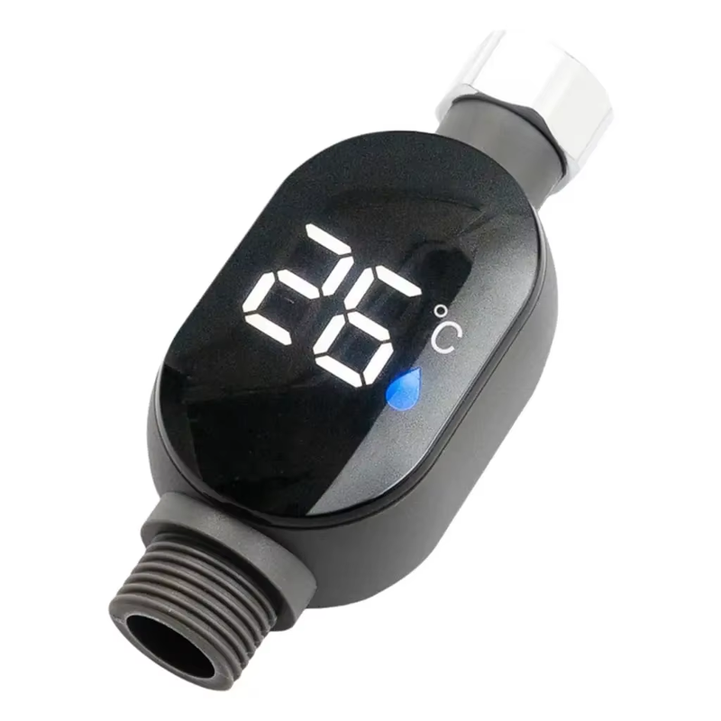 Black LED Shower Thermometer with Accurate 0-99°C Temperature Display