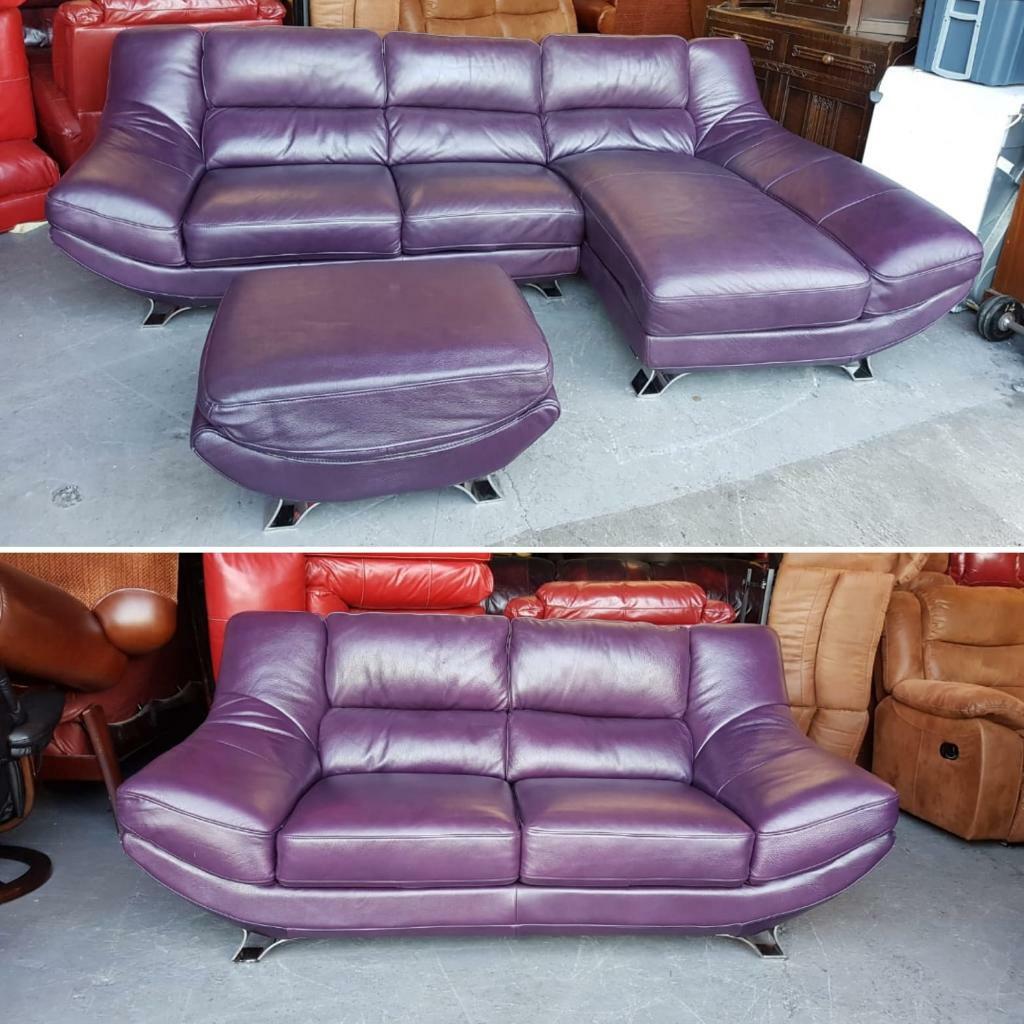 DFS Thick Leather Corner Sofa Set.Can Deliver in Aston, West Midlands