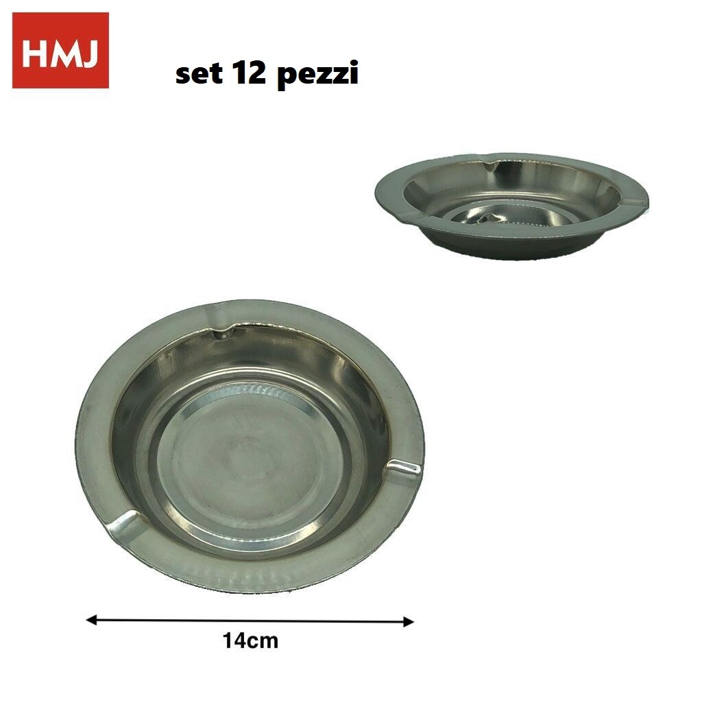 Set 12 Pz Posacenere In Metallo Da Tavolo Pub Ashtray Portacenere Rotondo hmj