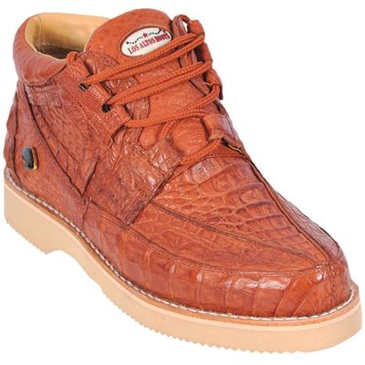 Los Altos Genuine COGNAC Full Caiman Crocodile Casual Shoes Lace Up EE