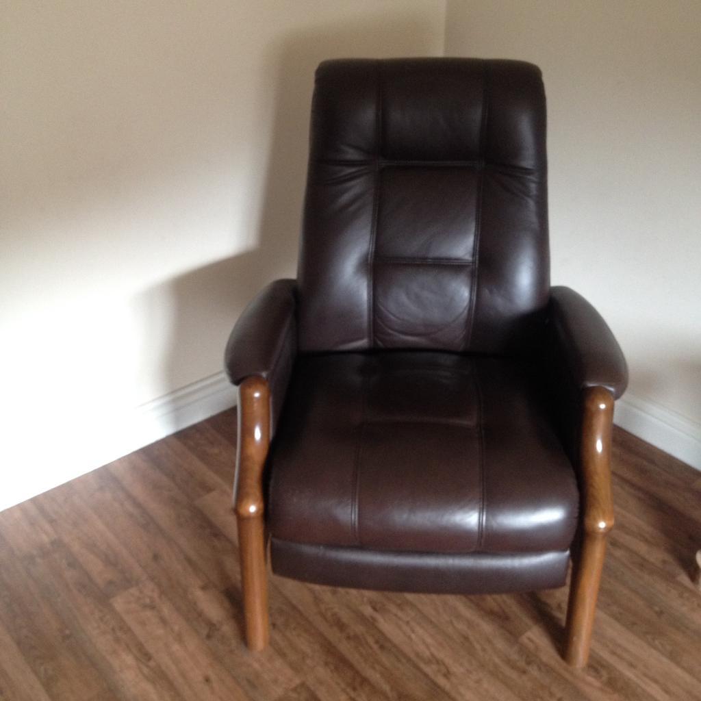Luxury chocolate brown leather recliner chair in Dumfries, Dumfries