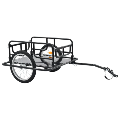 vidaXL Fietskar Staal Zwart Fietswagen Fietstrailer Fietsaanhanger Wagen Kar