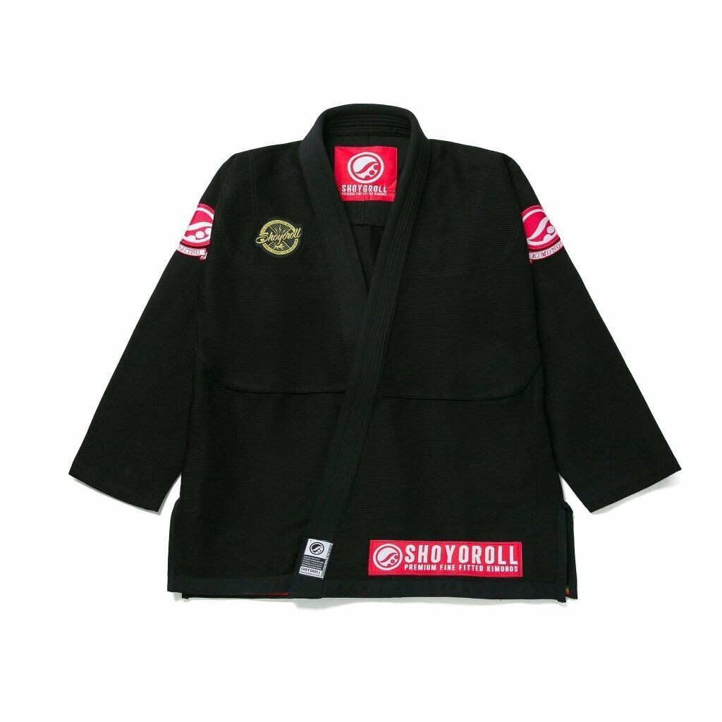 Black BJJ Gi Shoyoroll Cut RVCA Batch 136 Competitor Retro