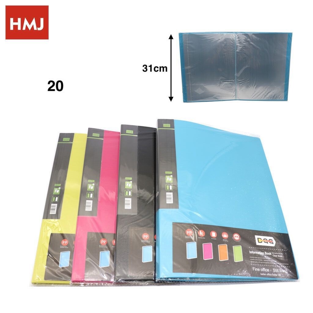 Set 12 Pezzi Raccoglitore Con 20 Buste Trasparenti Porta Fogli A4 Documenti hmj