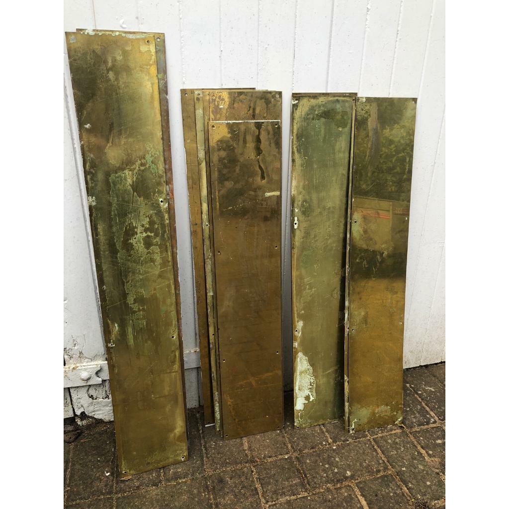 11 Brass kick plates with original patina! in Blackhall, Edinburgh