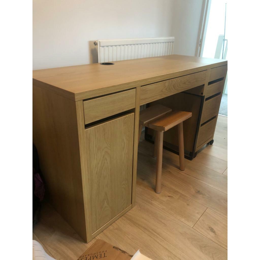 Desk + Drawer Unit IKEA MICKIE Oak in Aberdeen Gumtree