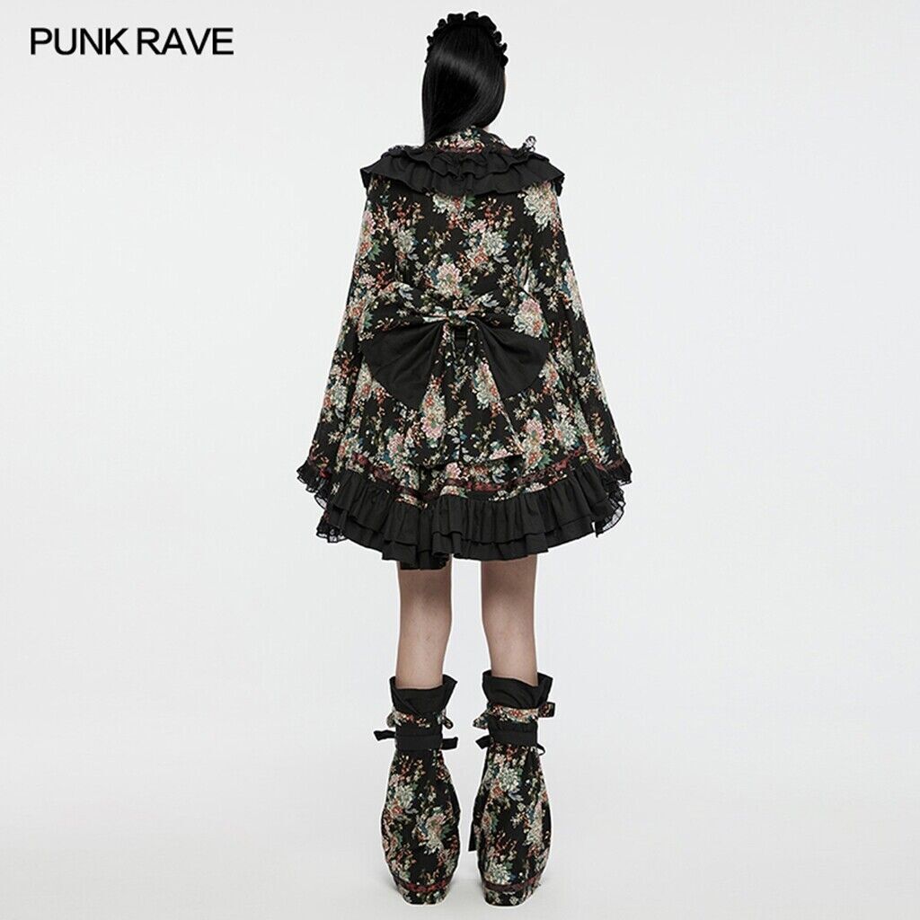 Pre-owned Punk Rave Lolita Lovely Pretty Japanese Style Princess Kimono Long Sleeve Dress In Black