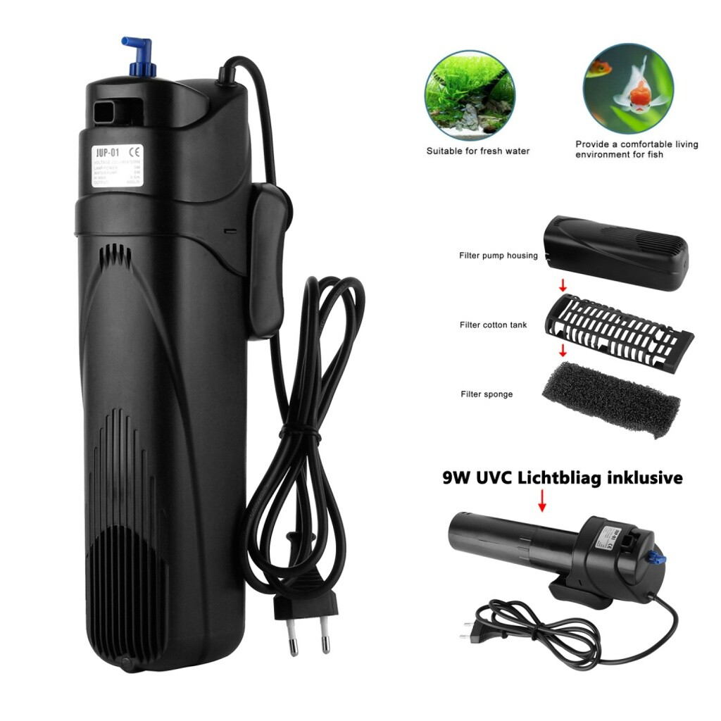9W UVC Licht Aquarium Filterpumpe UV Sterilisator-einstellbarer 800l/h