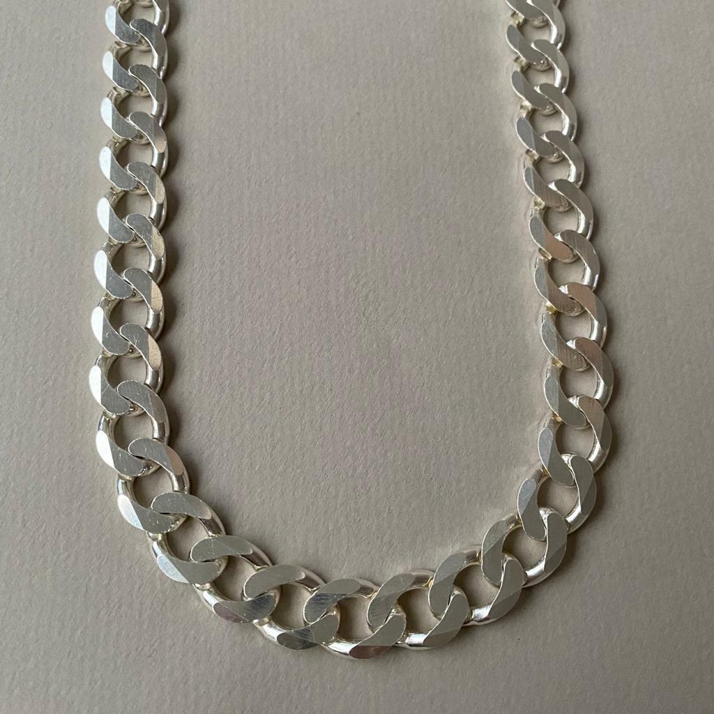 Pre-owned Handmade Mens Cuban Link Chain Necklace 13mm 154gr 26 Inch 925 Sterling Silver