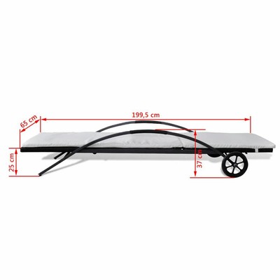 vidaXL Sonnenliege Poly Rattan Schwarz Liegestuhl Gartenliege Relaxliege Liege