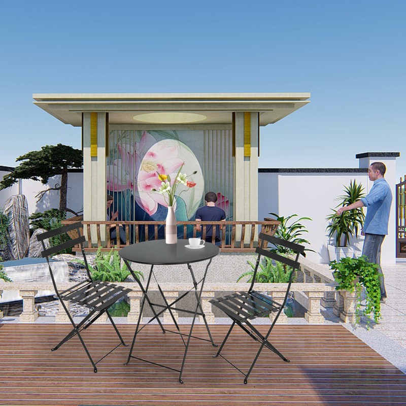 Patio Accent Table Wrought Iron Frame Pre Assembled Outdoor Garden Furniture For Sale Online Ebay