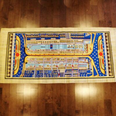 XXXXL Huge Signed Handmade Papyrus Celestial Goddess NUT ART Painting..75x36'' in