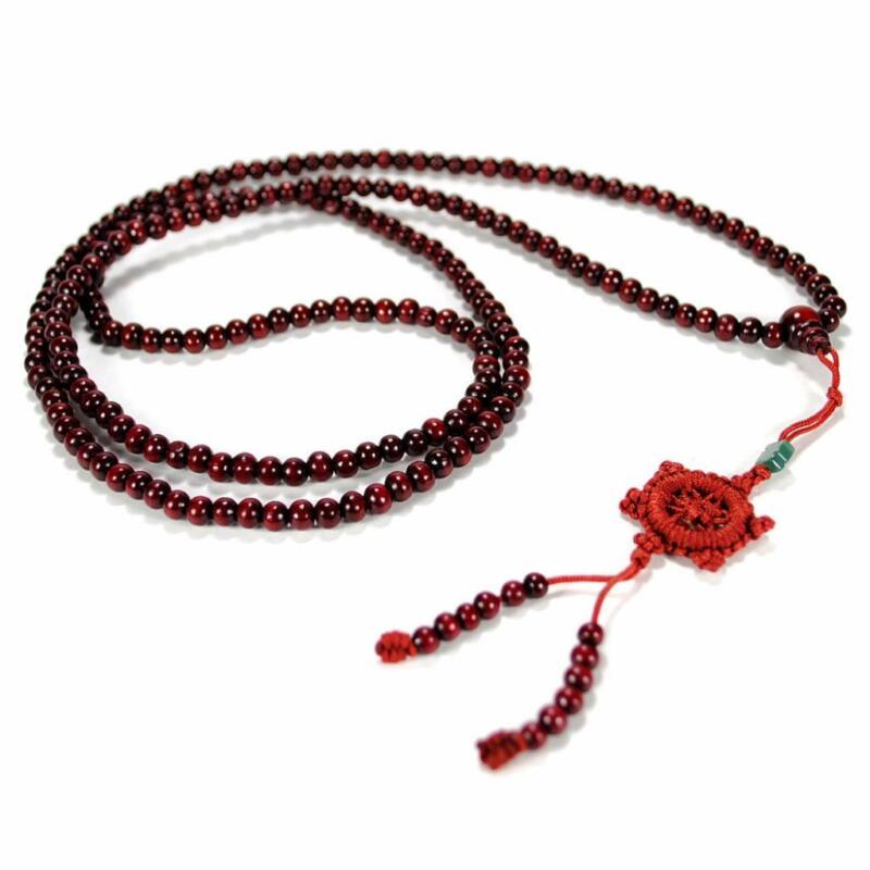 BEAUTIFUL WOOD PRAYER BEADS 6mm 216 Mala Brown Stretch Wrap Necklace Bracelet 