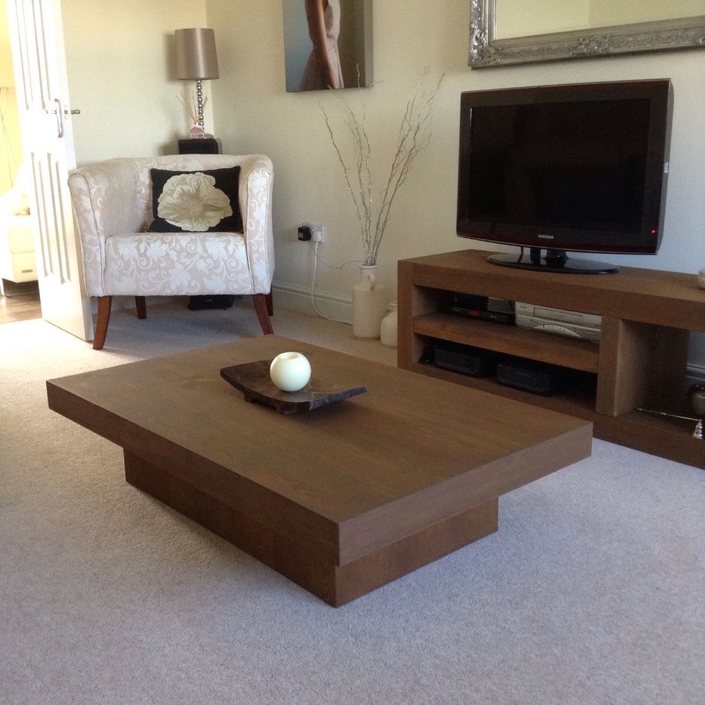 NEXT Delamere Modern Chunky Wood Rustic Rectangular Coffee Table in