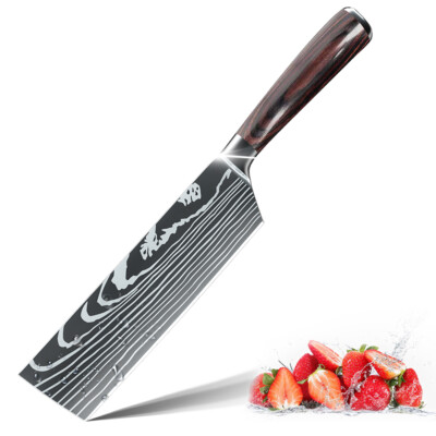 10 Piece Kitchen Knives Set Japanese Damascus Pattern Stainless Steel Chef Knife