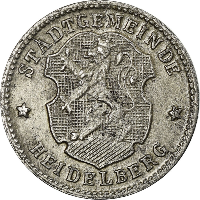 Monnaie, Allemagne, Stadtgemeinde Heidelberg, Kriegsgeld, Heidelberg, 10